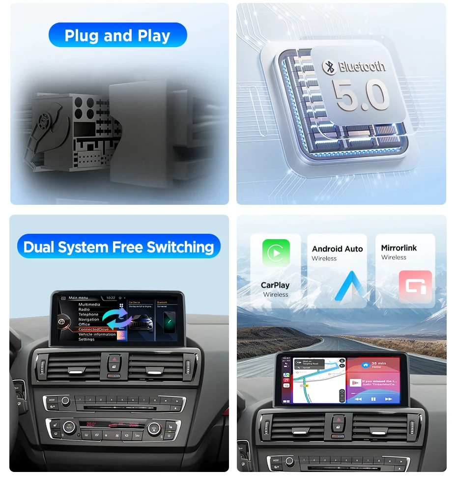 Junsun 1920*720 Drahtlose Carplay Android Auto Multimedia Auto Radio Für BMW 1 2 3 4 serie F20 F21 F22 F30 F31 F32 F33 F34 F36 – Detail 12