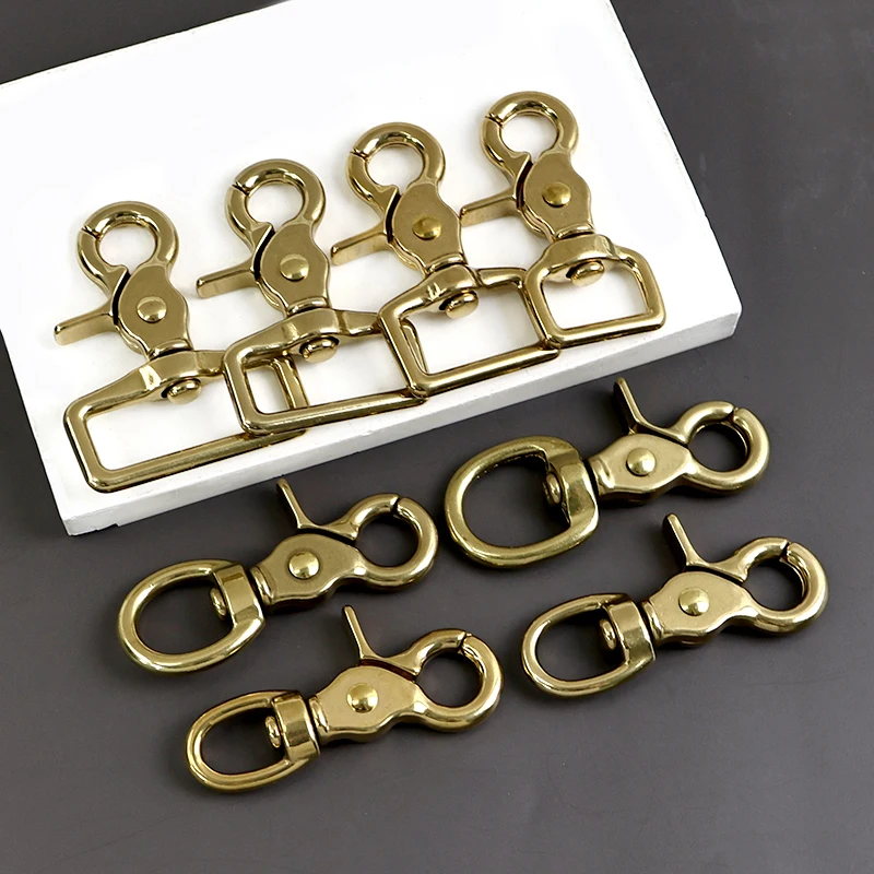 

5/10Pcs 10-38mm Solid Brass Carabiner Clips Dog Collar Lobster Buckle Bag Strap Metal Buckles Handbag Chain Hook Craft Hardware