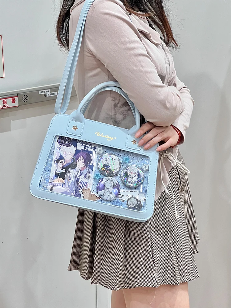 Nowe japońskie torebka Kawaii Ita damskie nastolatki z liceum JK Bag duże płótno torba z PVC przezroczysta torba na ramię itabag kobiety