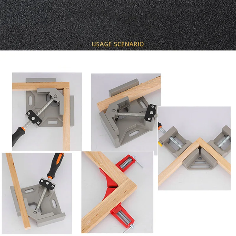 1Pcs Adjustable 90 Degree Right Angle Clamp Heavy Duty Woodworking Welding Fixture Welders Angle Clamp Aluminum Alloy Hand Tool