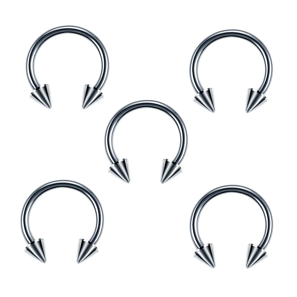 

60pcs Stainless Steel Nose Ring Set 8X1.2Cm Women Body Piercing Jewelry Nostril Lip Ring Durable Elegant Daily Wear Gift Female