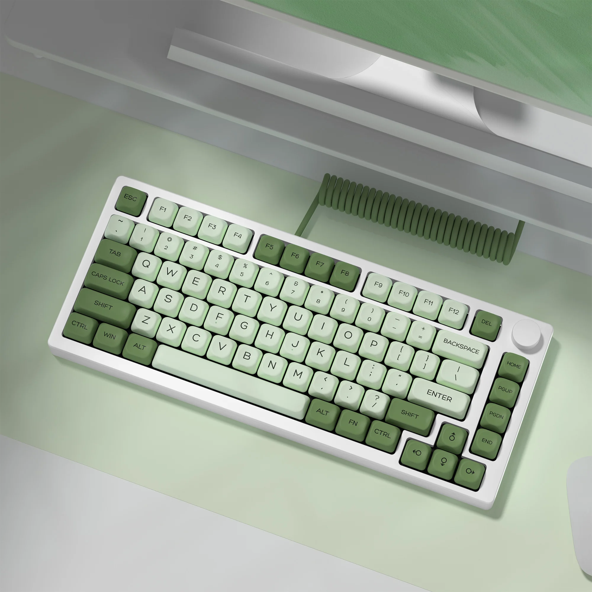 

KBDiy 143 клавиш/набор PBT Matcha Keycap MAC Green KOA Profile Keycaps для механической игровой клавиатуры для MX Switch K500 GMK67 GMK61