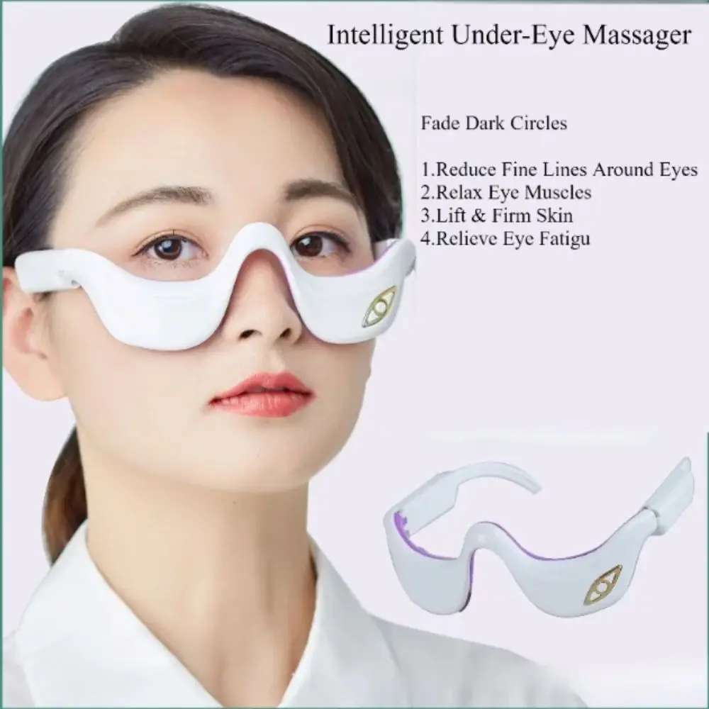Under-Eye Design EMS Pulse Vibration Eye Massager Hot Compress Vibration Function Heated Eye Massager Red Light RF Micro Current