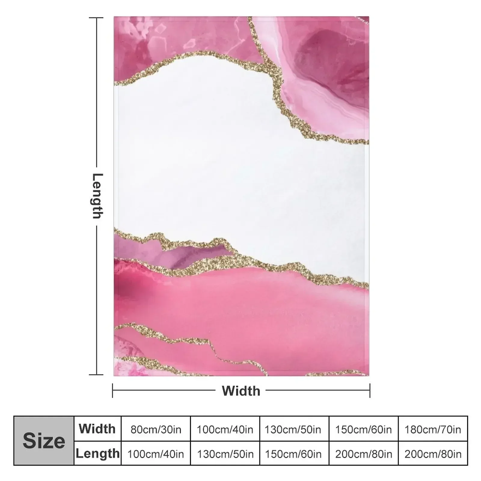 Pink Blush Faux Agate Marble Landscape I Throw Blanket couch cozy soft plush fuzzy picnic outdoor blanket