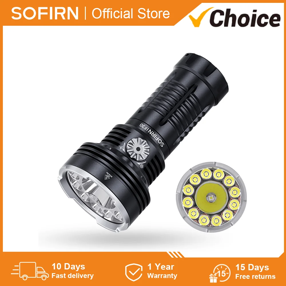 

Sofirn IF30 Powerful 12000lm 32650 Battery Lanterna USB C Rechargeable LUMINUS SFT40 LED Flashlight Torch Outdoor Camping Light