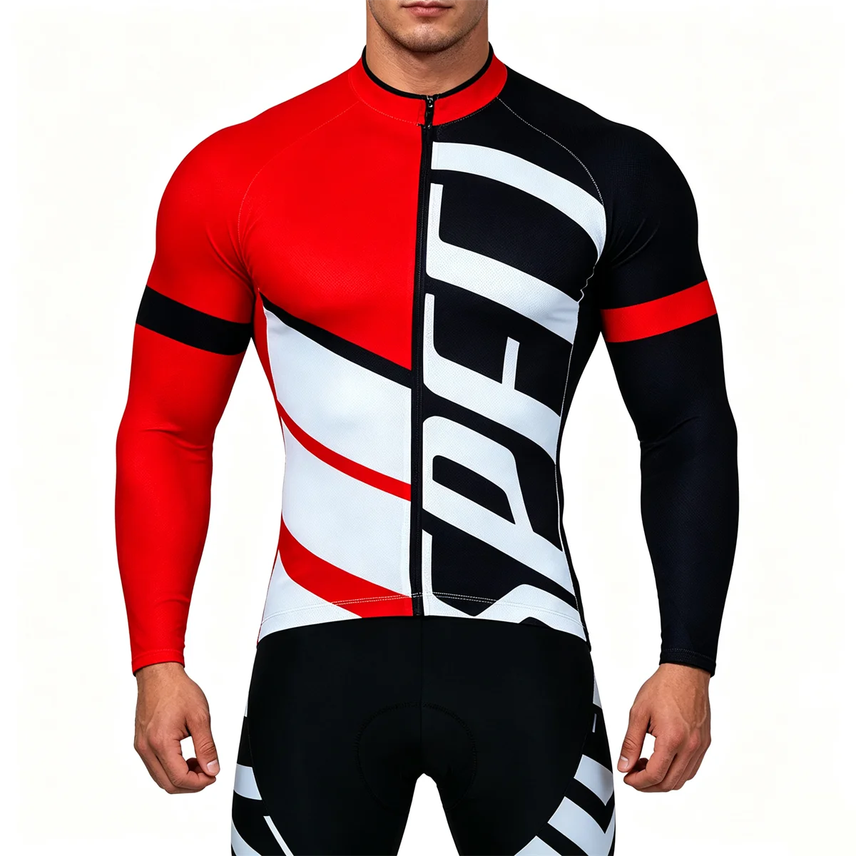 Winter-Thermo-Fleece-Radtrikot Herren MTB-Bekleidung 2027 Bluse Uniform Fahrradbekleidung Komplettes Tricuta-Latztrikot-Set – Detail 2
