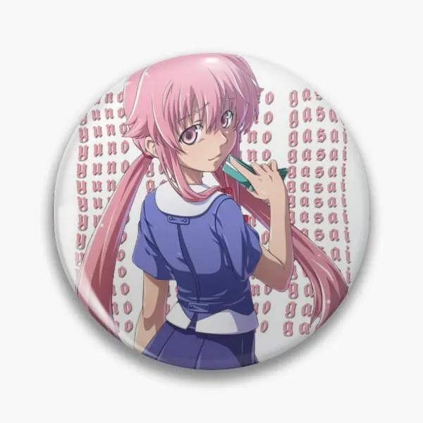 Yuno Gasai Pink Edgy Overload  Soft Button Pin Jewelry Lover Badge Decor Creative Lapel Pin Women Collar Brooch Hat Gift Funny