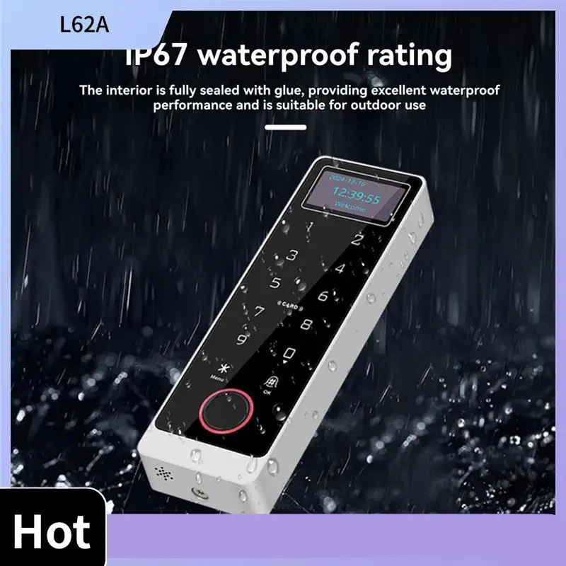 

L62A Tuya Wi-Fi умный контроллер дверного замка с ЖК-экраном, IC-карта с отпечатками пальцев NFC IP67 водонепроницаемый, управление через приложение