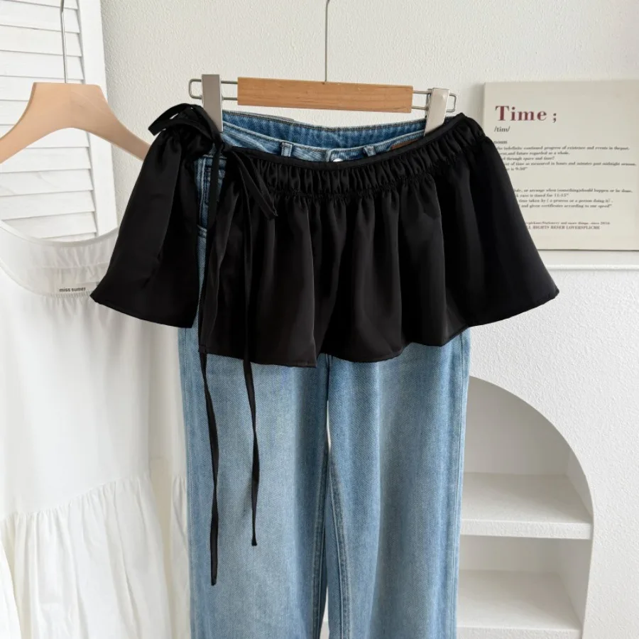 

【ХИТ】Новые корейские легкие и изысканные шелковистые шторки для ягодиц в стиле high-end с эластичной резинкой на талии, не подчеркивающие фигуру, полностью закрывающие ягодицы.