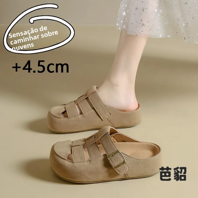 Chinelo Feminino Confortável de Sola Grossa com Dedo Aberto, Marca Baco, Modelo 2026, Sapatos Slip-On com Plataforma para Tod...
