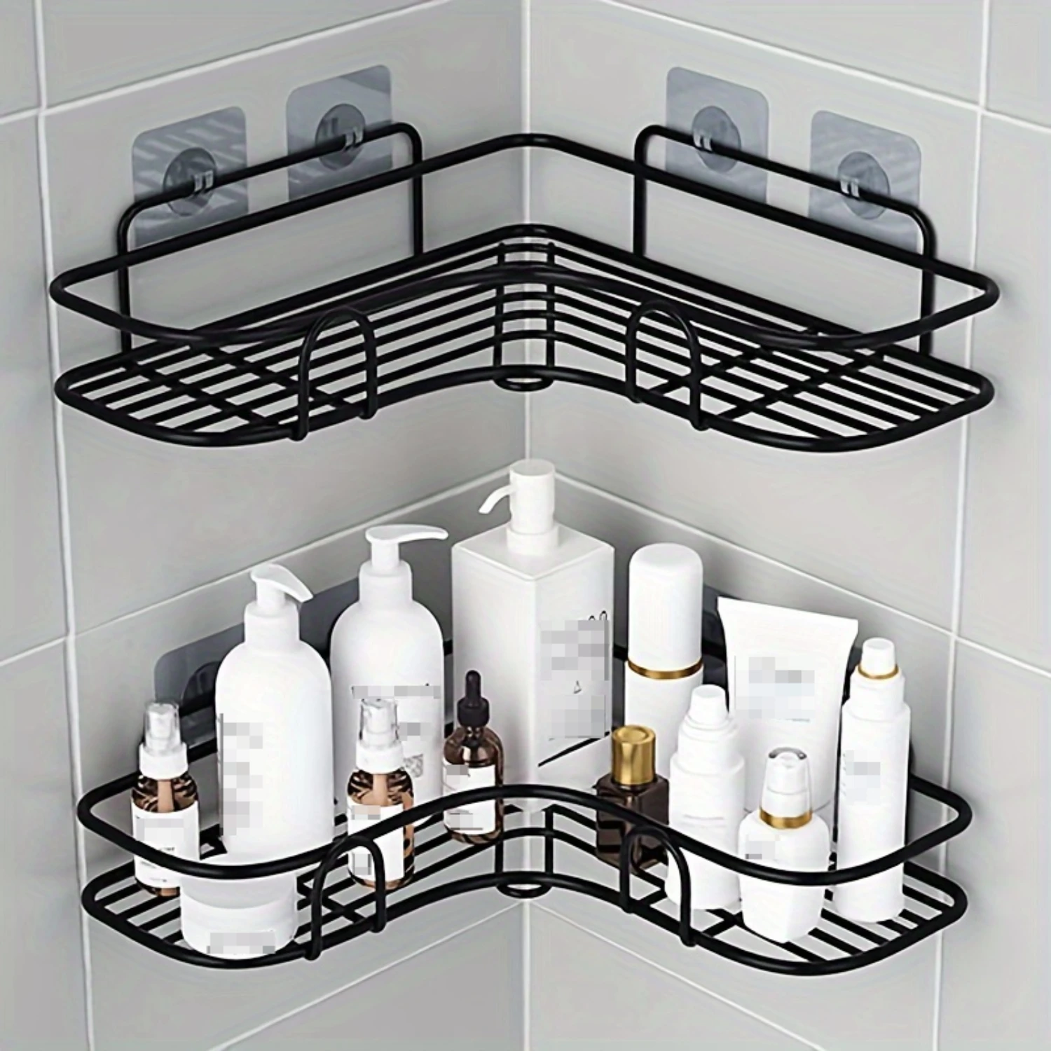 Easy-Install Shower Corner Caddy - No Drill, Sturdy Metal Toiletry Rack For Bathroom & Kitchen