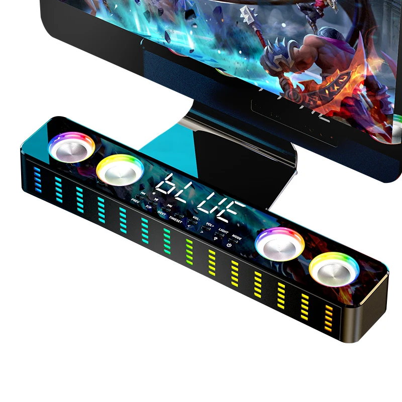 Wireless Dynamic RGB Gaming 20W Bluetooth Speakers LED Color Change Computer Soundbar  Professional Music Player Indoor