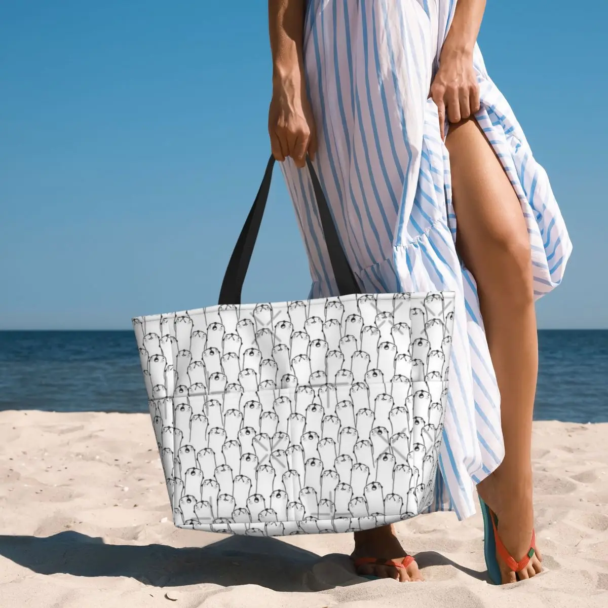 Borsa da viaggio da spiaggia con motivo a lontra, borsa Tote Trendy Shopping sport regalo di compleanno modello Multi-stile