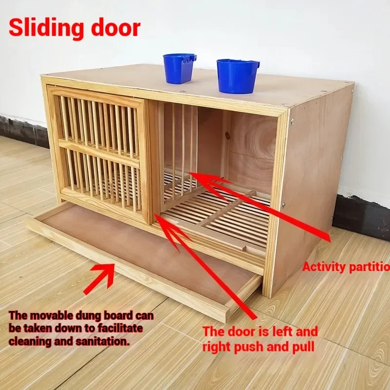 Pigeon rising door and sliding door pure solid wood nest box homing pigeon racing pigeon matching cage wooden