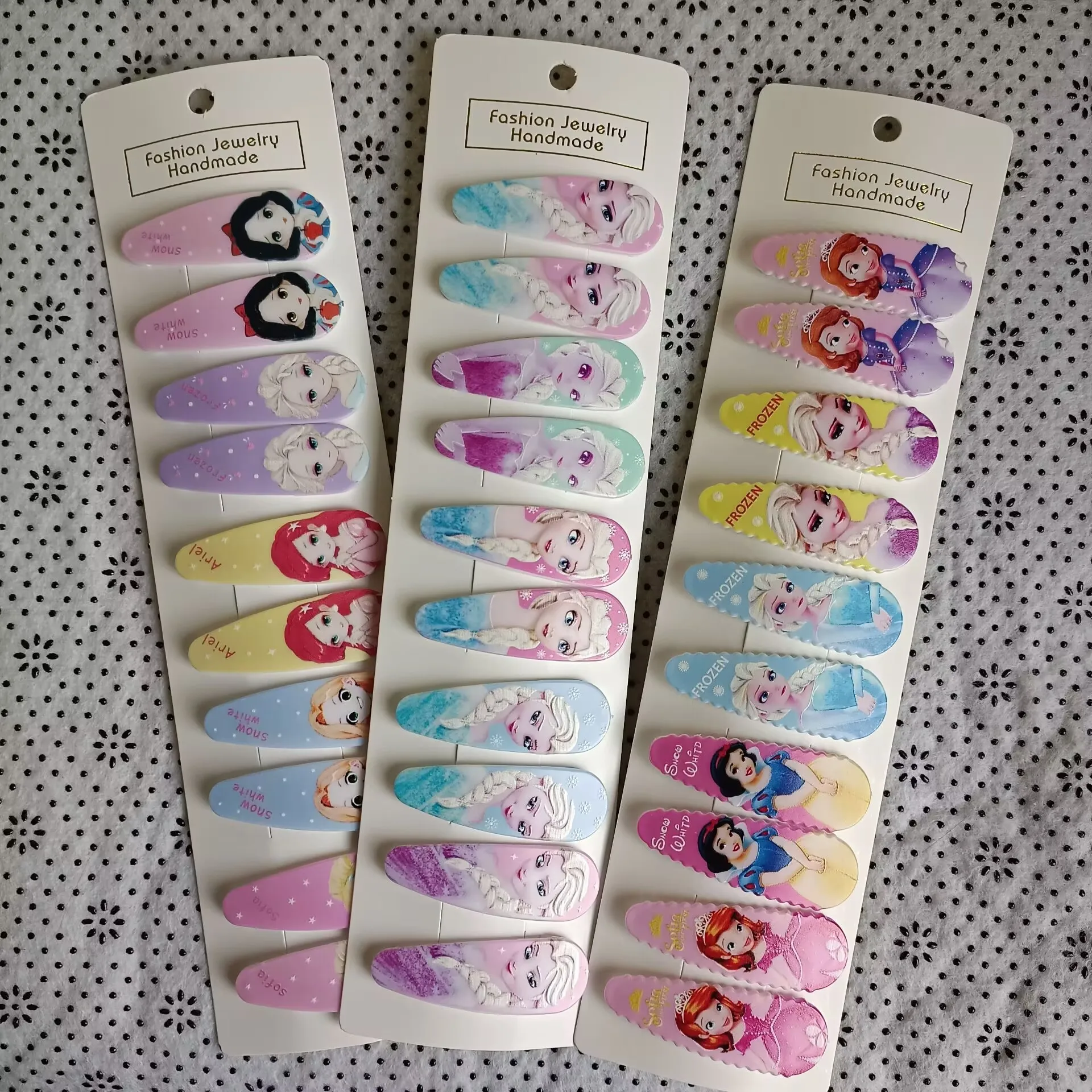 Disney Princess Series Children's Hair Clips, Elsa And Snow White BB Clips, Cartoon Hair Accessories, Cute Little Grab Clips