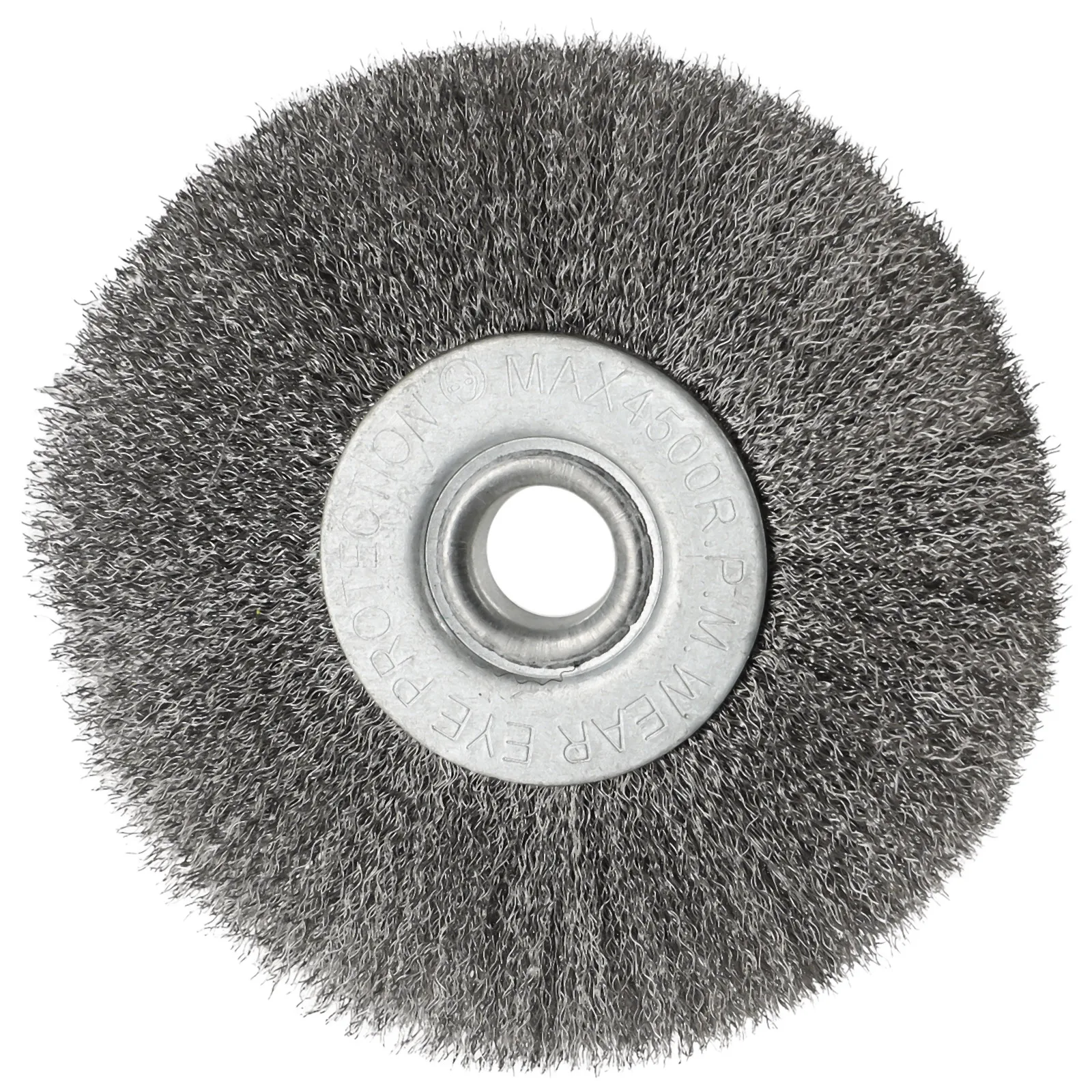 4inches Flat Crimped Stainless Steel Wire Wheel Brush For AngleGrinder 0.52in Bore Round For Bench Grinder Deburring Tool