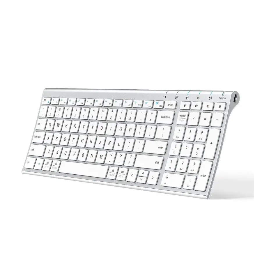

BK10 Bluetooth Keyboard, Universal Bluetooth 5.1 Wireless Keyboard with Number Pad, Ergonomic Design, MultiDevice Compatibility,