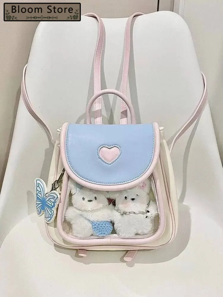 

Bloom Hot Girls Dopamine Backpack Women Fairycore Aesthetic Transparent Ita Bag Mochila Female Sweet Cute Mini Backpacks