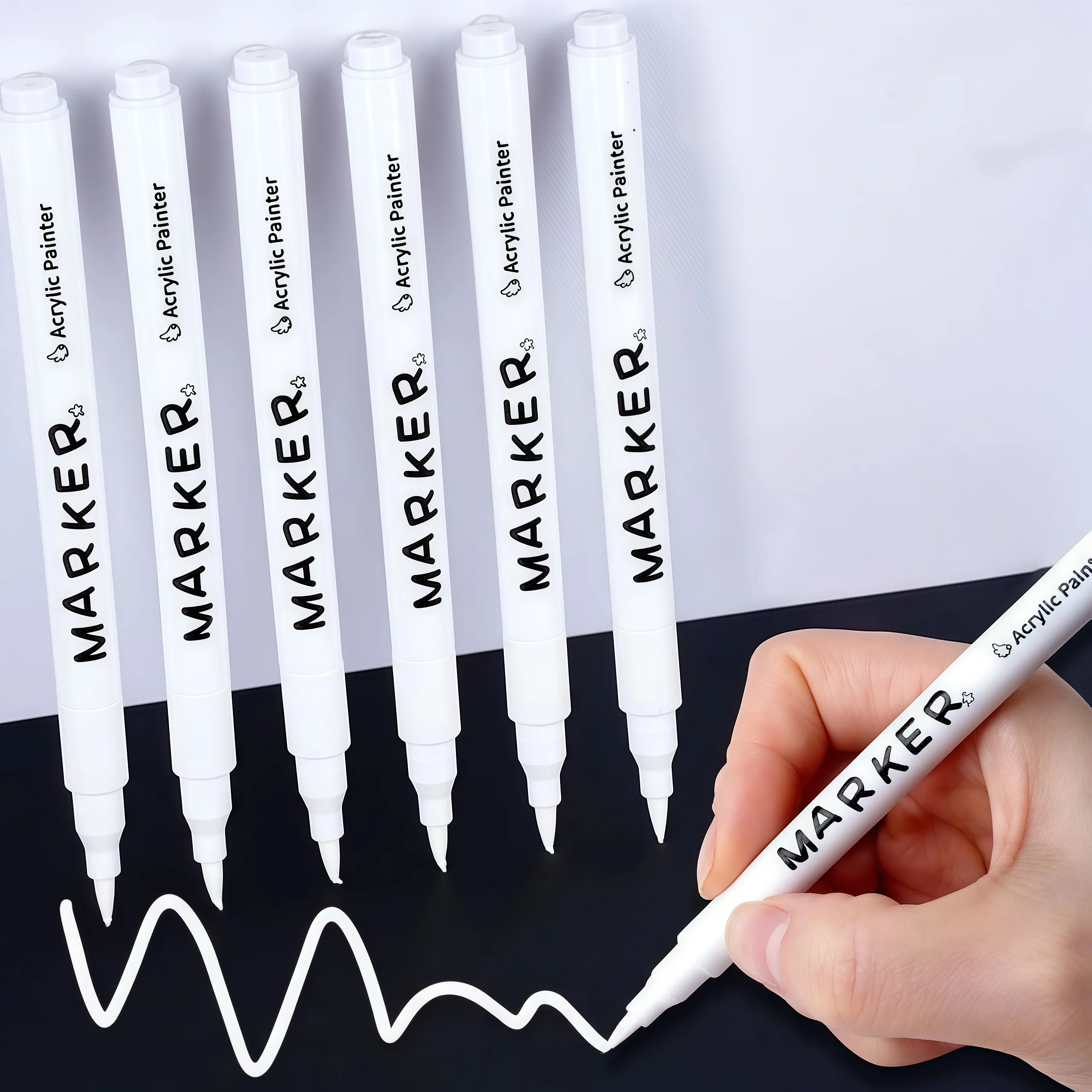 قلم تدوين علامة أكريليك سريع الجفاف متين مقاوم للماء للأطفال غير سام مجموعة ألوان مائية للمدرسة الابتدائية