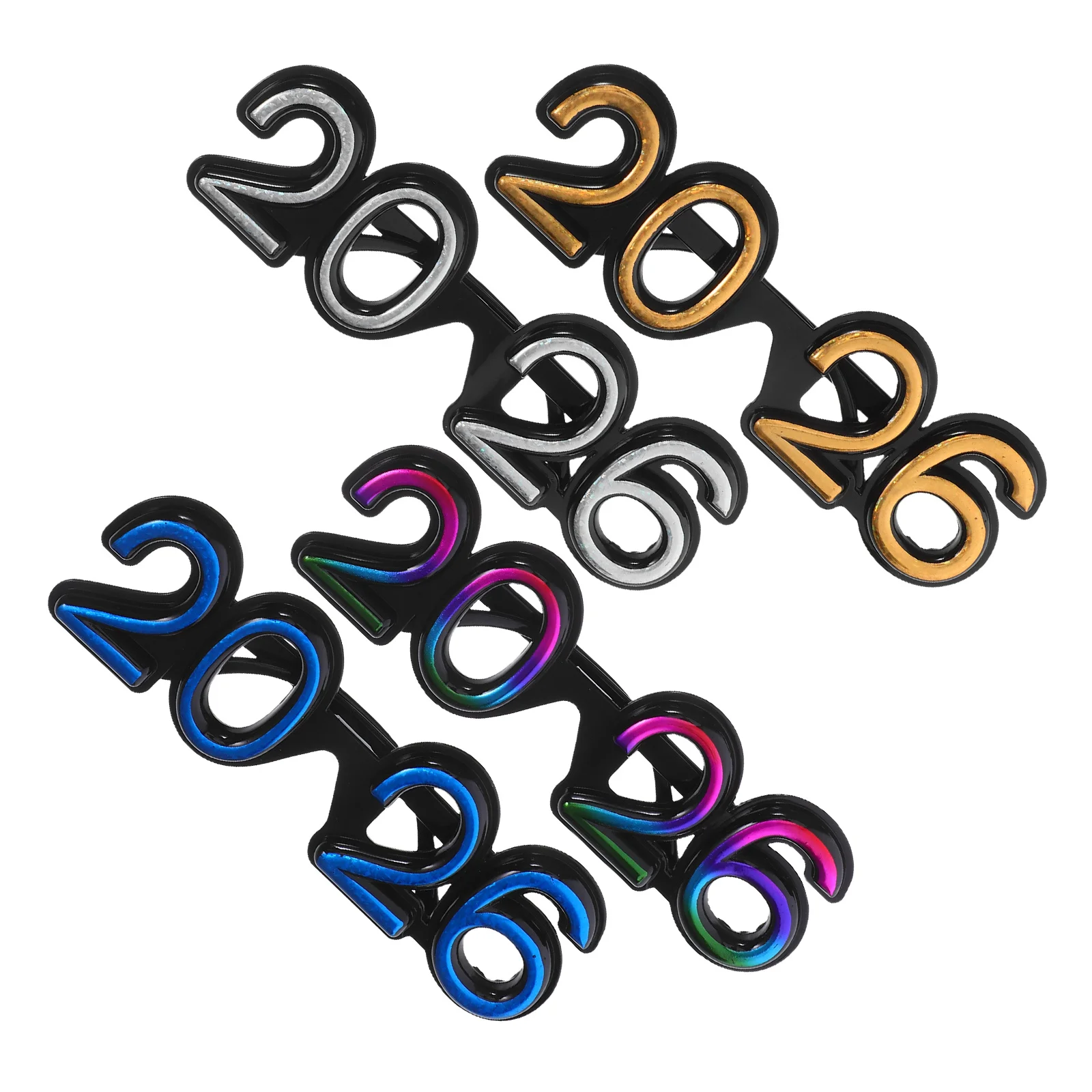 

4Pcs 2026 New Year Party Glasses Fun Novelty Plastic Eyewear Photo Booth Accessories Party Glasses Happy New Year Eyewear