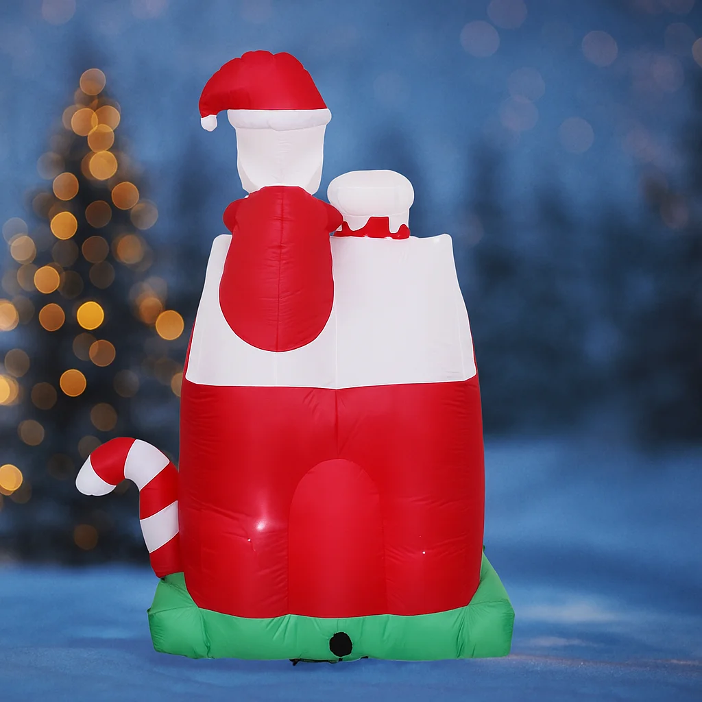 6.8FT Xmas Toy Inflatable Christmas House Decor Santa with LED Yard Decor Festive Home Ornament Xmas Gifts Supplies Decorations