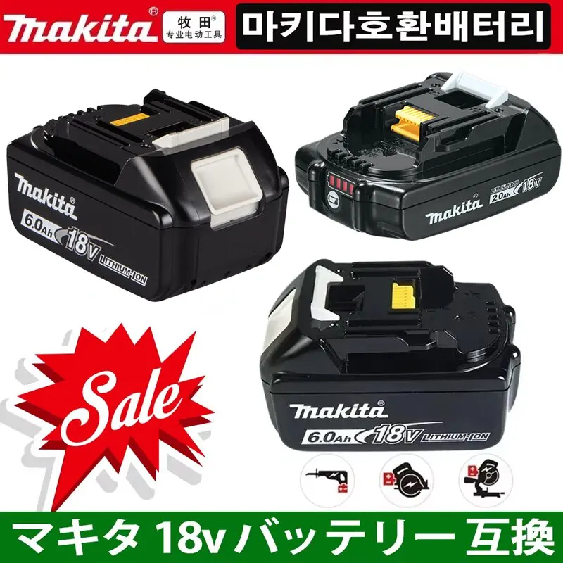 100% Original Makita Rechargeable Power Tool Battery, Replaceable LED Lithium-ion, 6.0 Ah 18V LXT BL1860B BL1860BL1850 BL1830