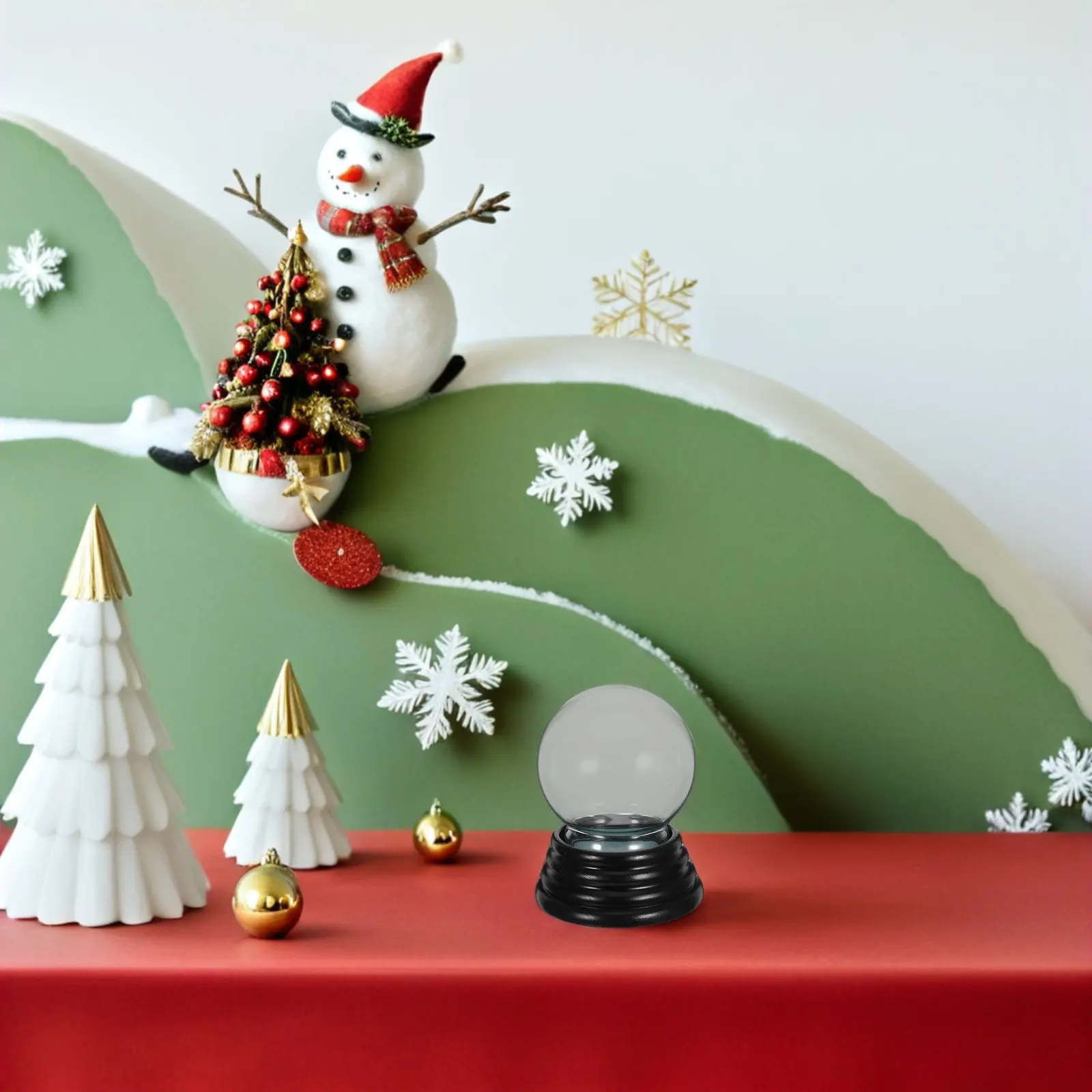 2Pcs Clear Glass Snow Globe Jar Thickened Empty Fillable Dome for Christmas DIY Craft Winter Holiday Centerpiece Decoration