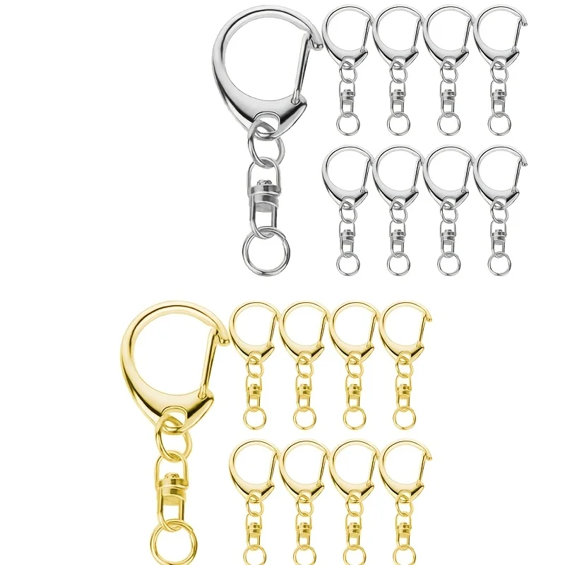 18pcs Lobster Clasp Keychain Set Open Jump Rings DIY Handmade Craft Accessories Christmas Halloween Decor Key Ring Hardware
