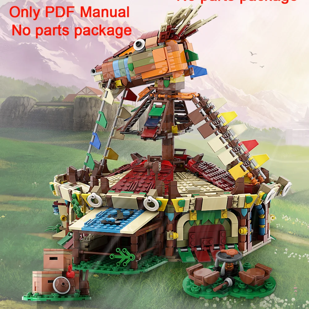 

MOC Game Desert Breath The Horse Stable Building Blocks PDF Manual BotW Stables Model Parts List(Only PDF Manual,No parts）