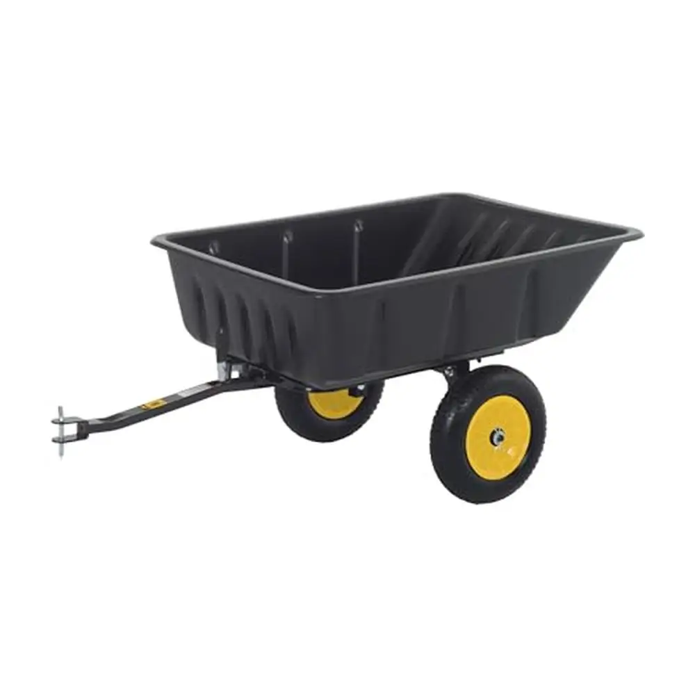 

Heavy-Duty LG 7 Trailer Lawn and Garden Jobs 600 lbs Capacity 10 cu.ft Easy Maneuver Polyethylene Tub Steel Frame Quick Release