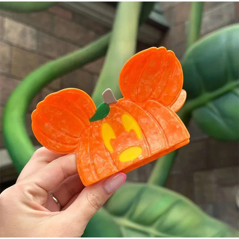 Halloween Cartoon Pumpkin Mickey Acetate Hair Claw for Women Girls Hair Catches Princess Crab Hair Clip Fashion Hair Accessories