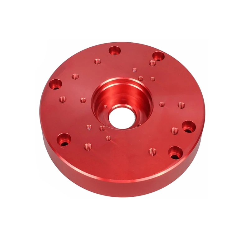 CNC machining 6063 aluminum alloy anodized red ring parts multi-slot ring lock nut