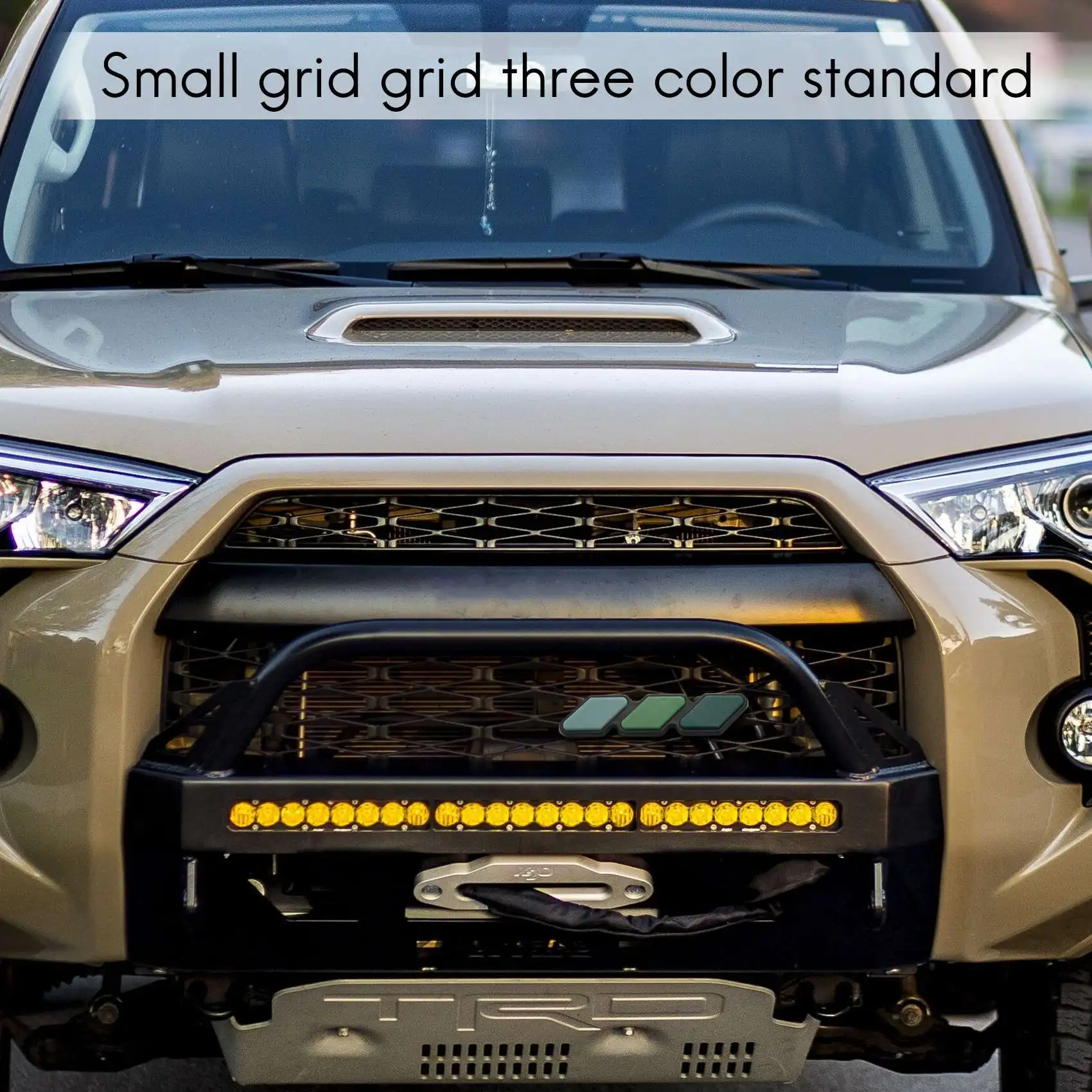 for Toyota Tacoma 4Runner Tri-Color Cyan 3 Grille Badge EMBLEM Stickers Decals Auto Car Accessories Car image 2