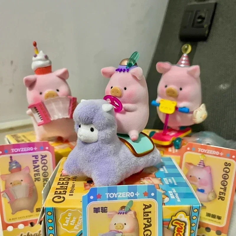 LuLu The Pig Happy Hour Series Blind Box Celebration Cute Piggy Action Figures bambole da collezione giocattoli Mini bambole regali per bambina