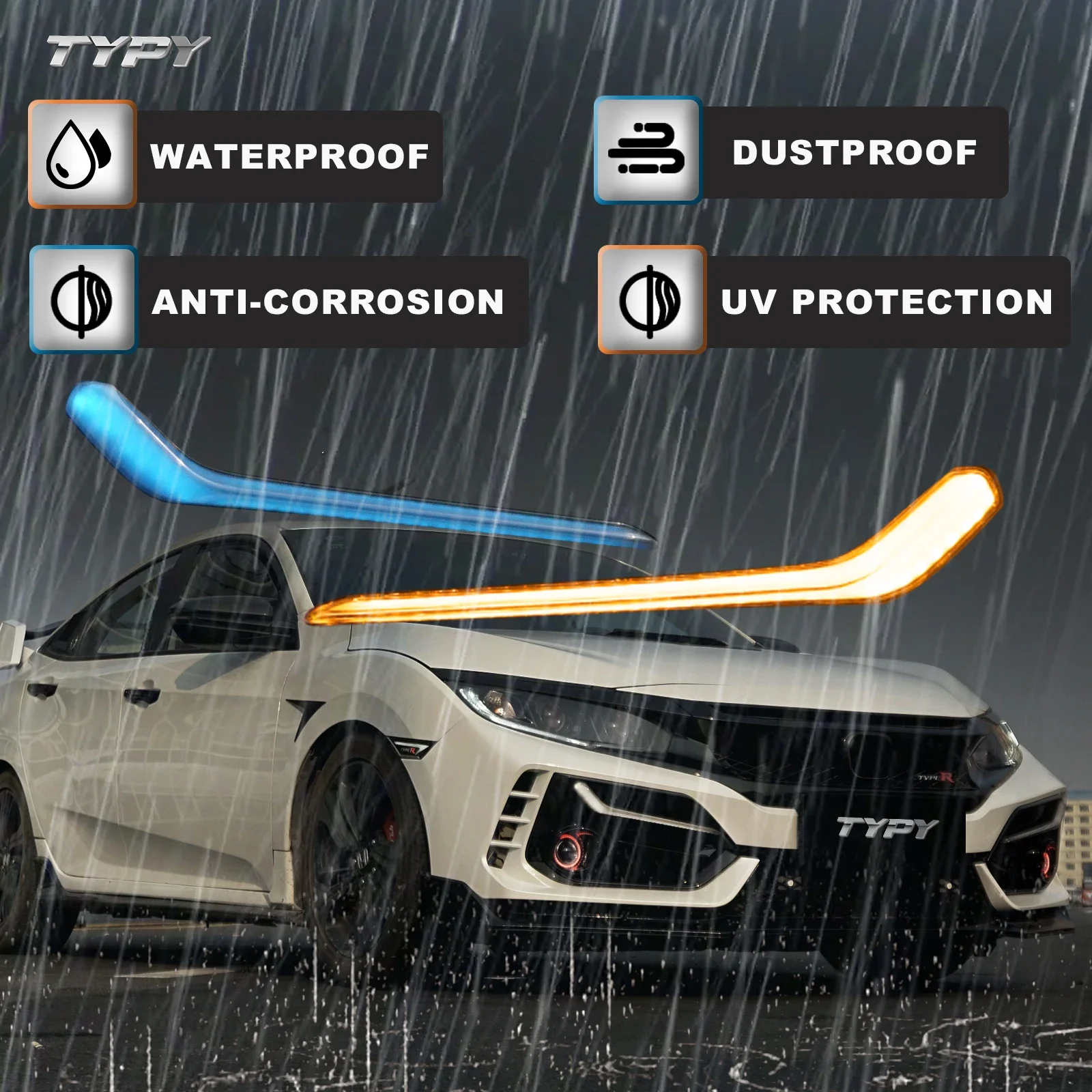 

Front Bumper Light LED Fog Lamp Car Accessories For Honda Civic 10th Hatchback Type R Bodykit Fk7 Fk8 Fk4 2016-2021