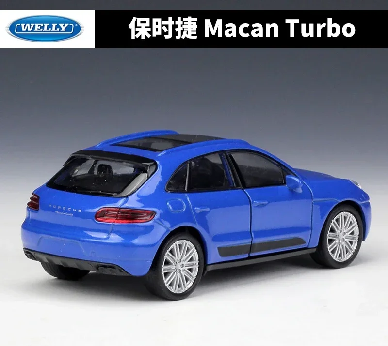 1:36 WELLY Porsche Macan Turbo SUV Alloy Car Model Metal Diecast Vehicle Toy High Simulation Collection Children Gift