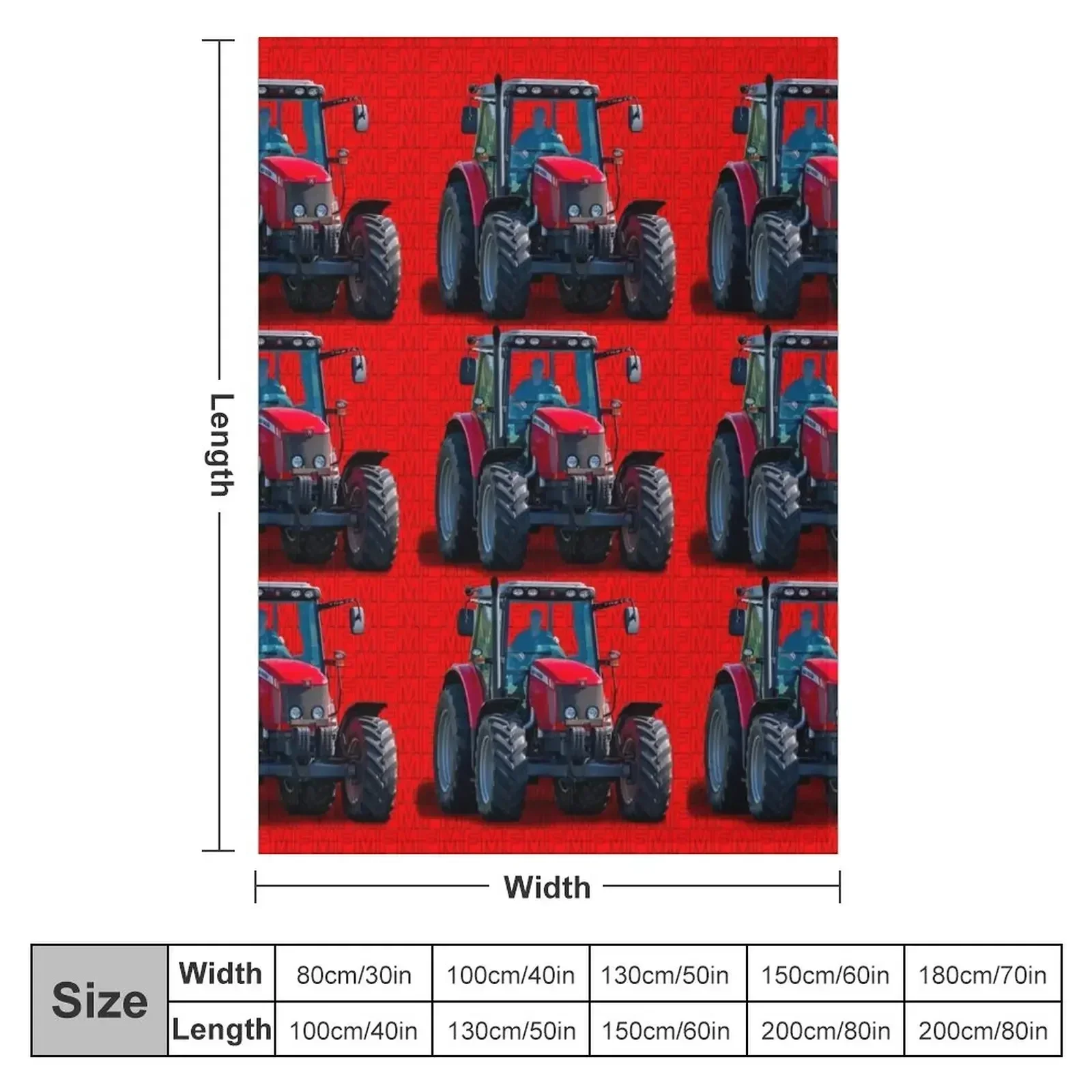 red tractor Throw Blanket couch cozy soft plush fuzzy picnic outdoor blanket