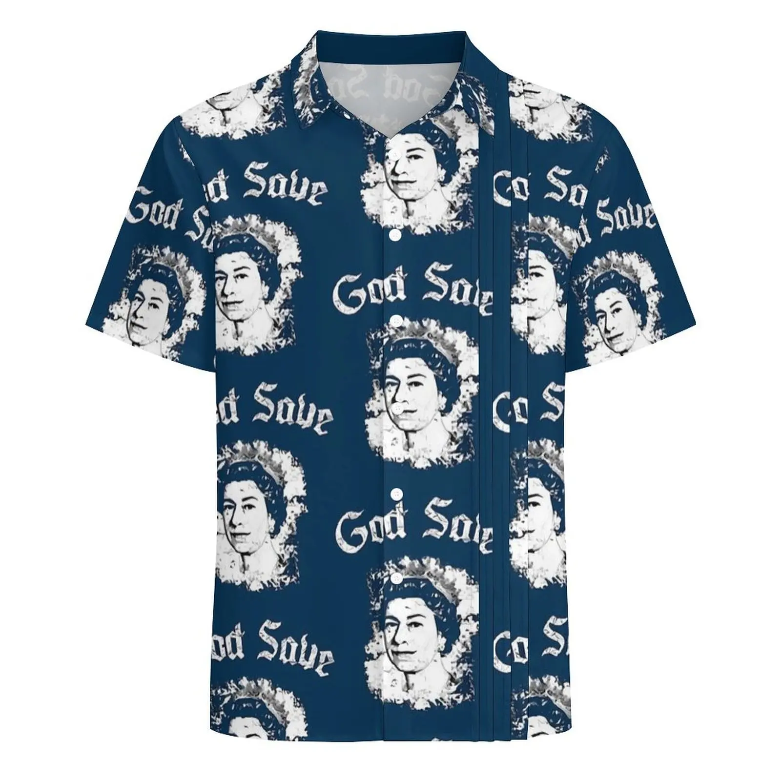 Elizabeth II Camisa Casual The Queens Camisas Havaianas Vintage Homens Manga Curta Férias Y2K Design de Moda Plus Size 4XL Blusas