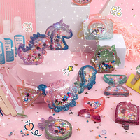 Kids DIY Crystal Glue Key chain Art Craft Set for Girls birthday Gift