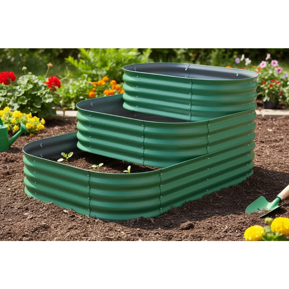 

Galvanized Raised Garden Bed Kit - 61x42x31in Outdoor Planter Box for Vegetables Herbs Flowers