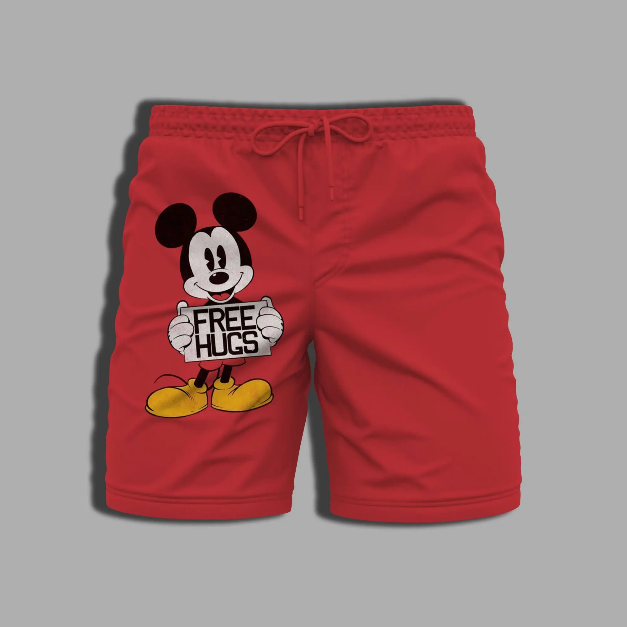 Baju renang lengkap celana pendek Mickey pria wanita, pakaian renang pantai Disney bercetak musim panas untuk pria dan wanita