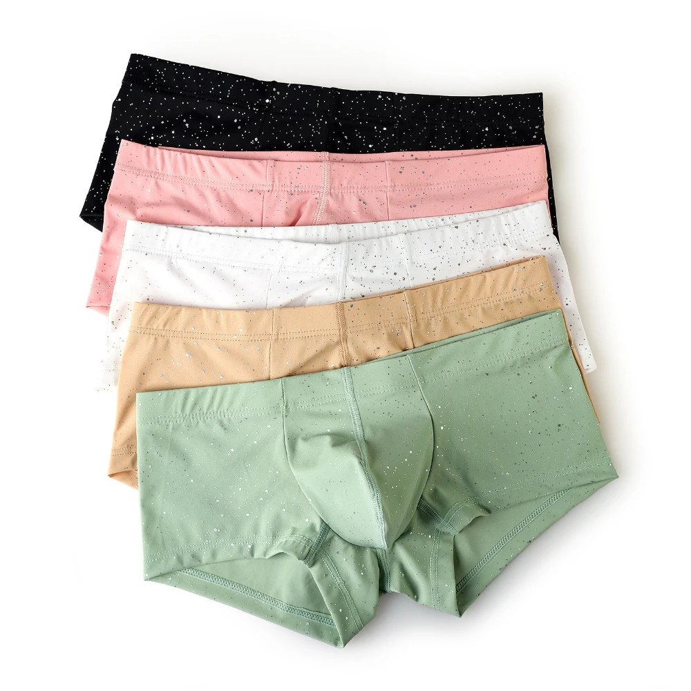 Novelty Sexy Men's Underwear Panties Boxers Shorts Mens Sequin Bulge Pouch BoxerShorts Underpants Plus Size