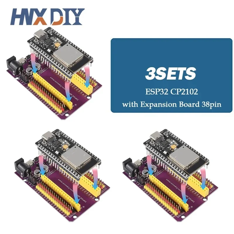 1-5sets ESP32 Development Board TYPE-C USB CP2102 WiFi+Bluetooth Dual Core 32-DevKitC-32 Expansion Board 38PIN