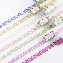 1 Roll  Shiny Gold Lace Ribbons Masking Tape Glitter DIY Washi Tapes Student Scrapbooking Decoration