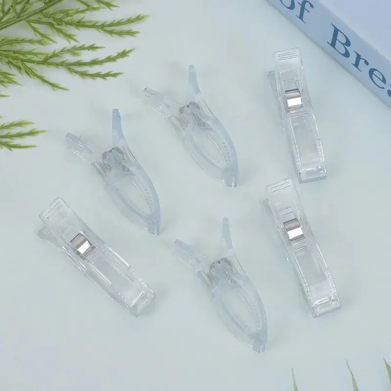 Transparent Plastic Spring Clips 12 Pack Heavy Duty Strong Grip Non Slip Clothes Pins Multipurpose Hanging Tag Fasteners For Hom