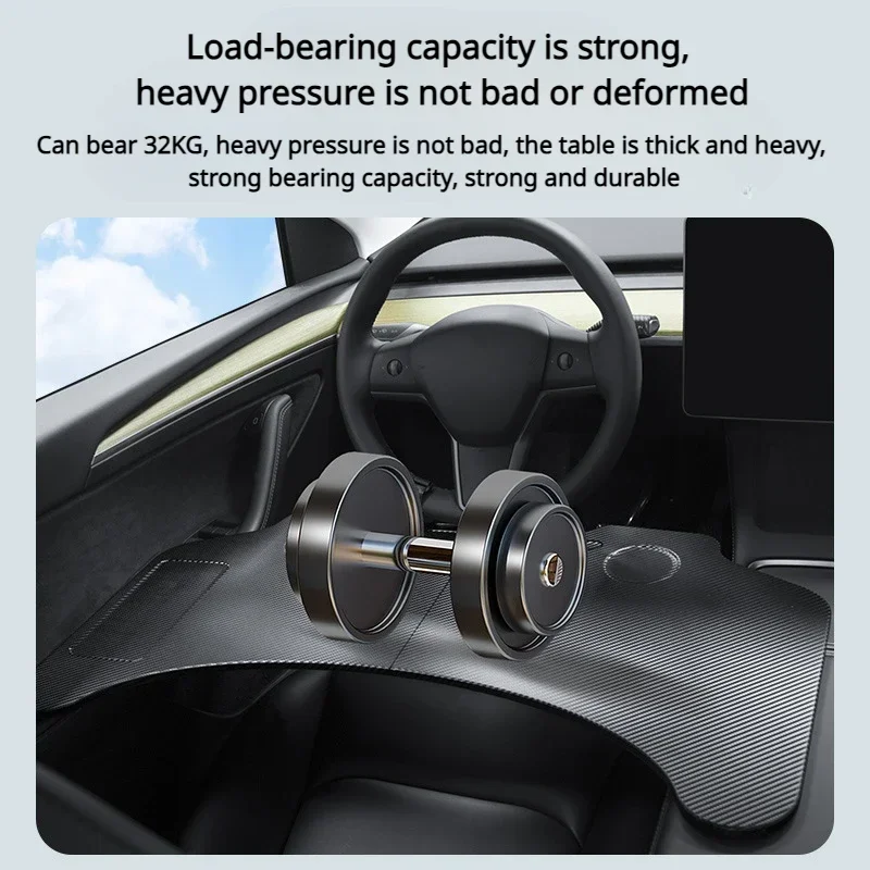 For Tesla New Model Y/3/3+ Steering Wheel Table Portable Laptop Office Camping Table Steering Wheel Folding Desk Car Accessories