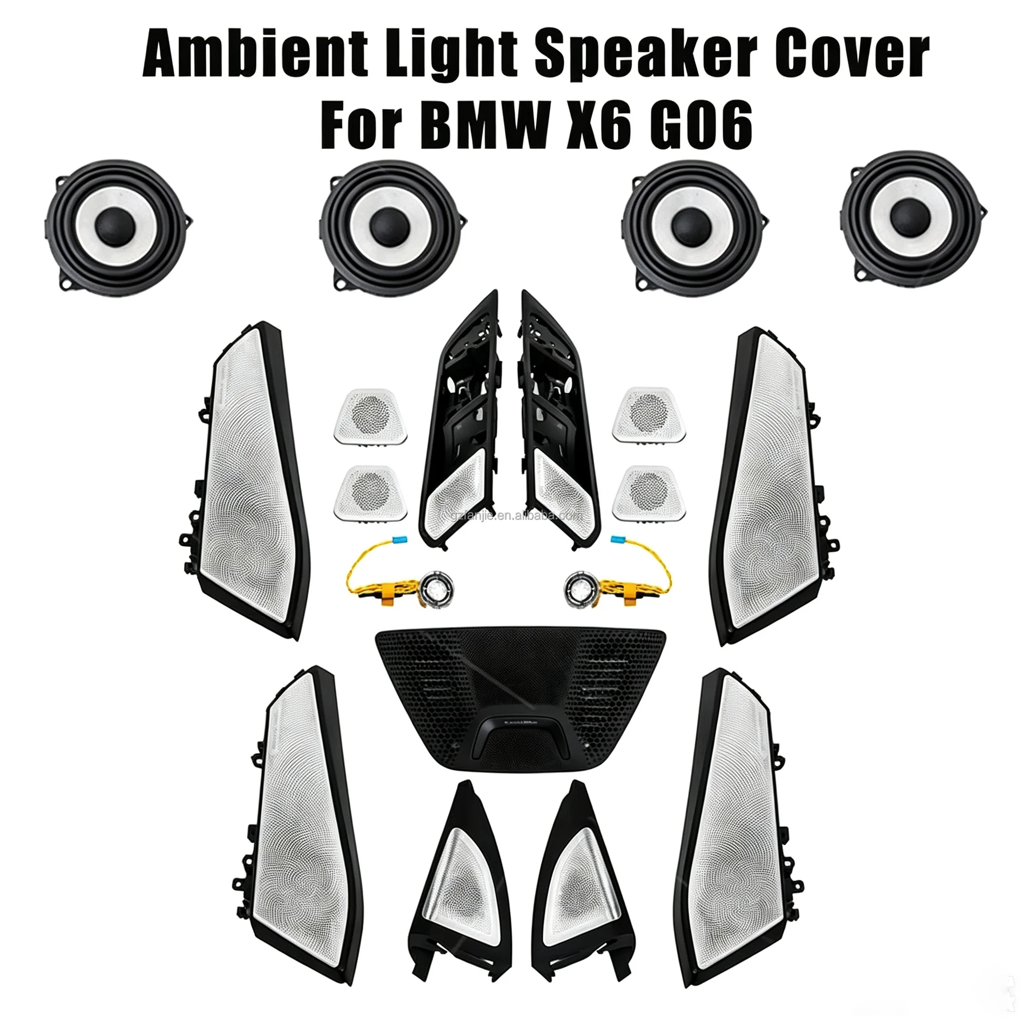 For BMW X5 G05 X6 G06 Interior Ambient Light Kit 2019-2024, Luxury Car RGB Speaker Cover LED Door Trim Lighting Upgrade System
