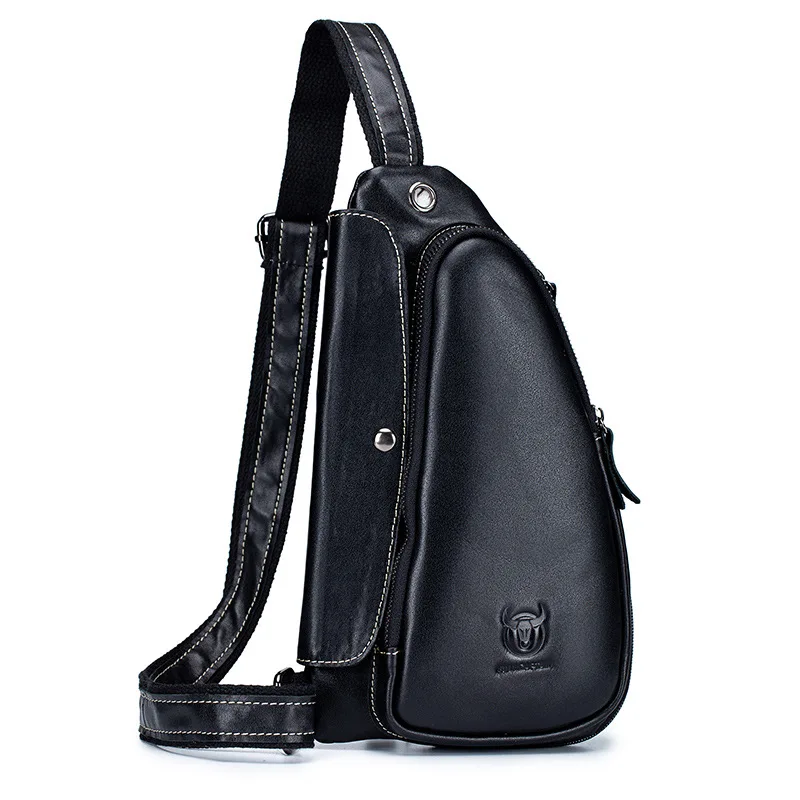 

Men's Full-Grain Cowhide Chest Bag | Vintage Adjustable Crossbody Pack for Outdoor Sports | Minimalist Daypack