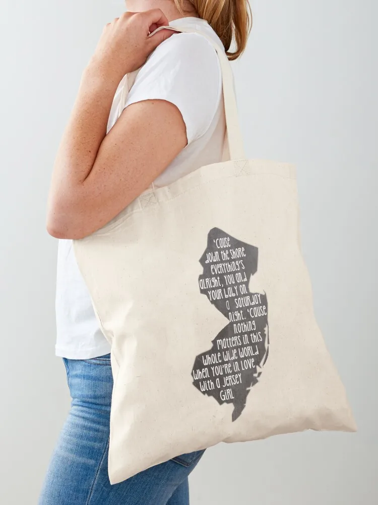 

Jersey Girl Tote Bag tote bag men's tote bag screen woman shopping for beach