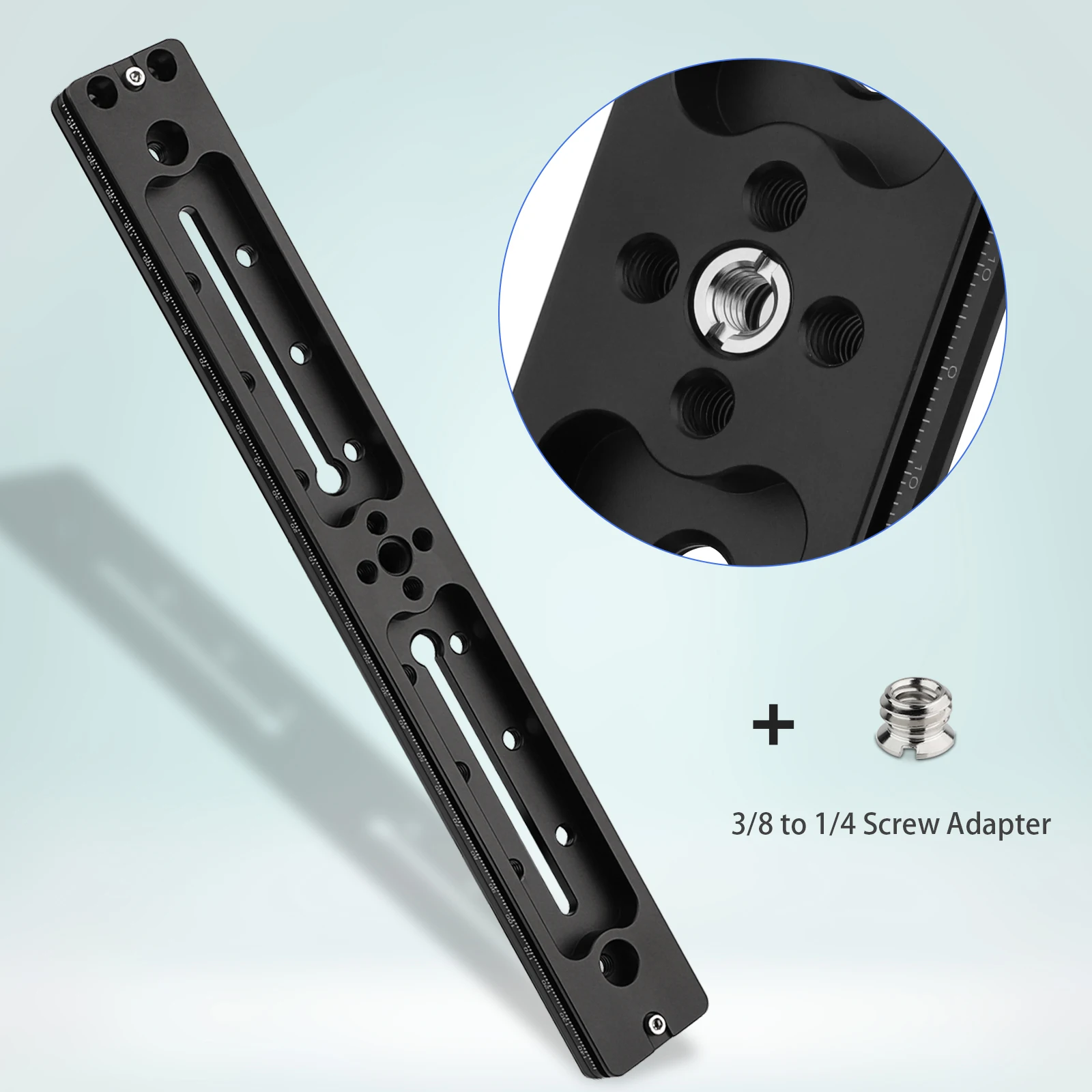 Haoge 300mm Multi-purpose Dual Dovetail Long Quick Release Extender Rail Sliding Plate for Camera Tripod Ballhead Clamp fit Arca